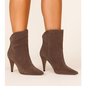 IRO Gray Suede Pointy Toe High-Low Booties Women's Size 36 (US 5.5)